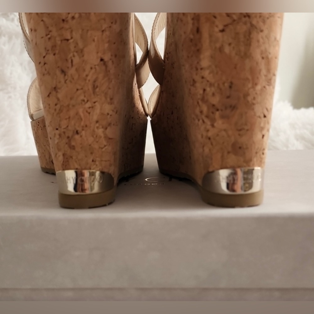 Jimmy Choo Tan Wedges NWOT - in box - Picture 4 of 4